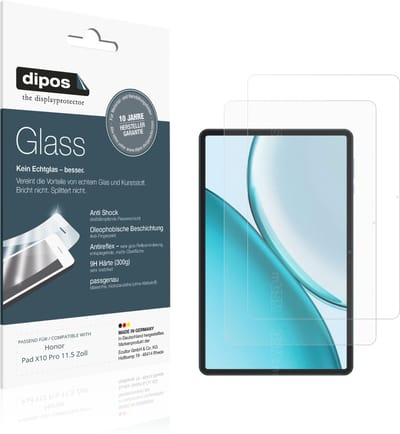 dipos – 2x Matte Pantserfolie geschikt voor Honor Pad X10 Pro 11.5 Zoll | 9H Screenprotector