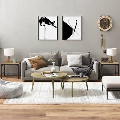 vidaXL - Bijzettafels - 2 - st - 40x40x35 - cm - bewerkt - hout - sonoma - eikenkleurig
