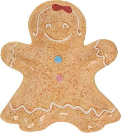 Feestelijke peperkoekvormige schaal, 22 x 19 cm, COOKIE