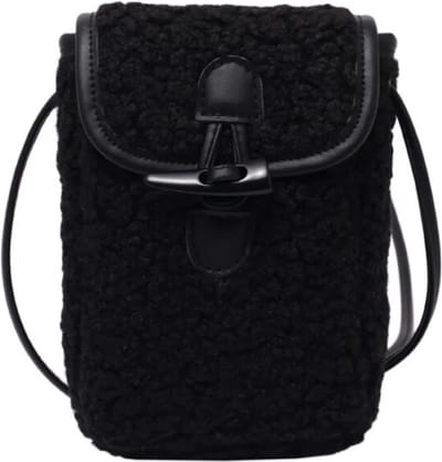 Telefoon Tasje - Teddy Zwart | Polyester | 20 x 16 x 5 cm | Fashion Favorite