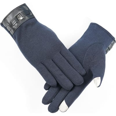 Gants chauds pour femmes Velours de lapin Extérieur Équitation Mignon Papillon Martre Pompon Coupe-vent Froid Écran tactile Gants d'automne et d'hiver One Size black