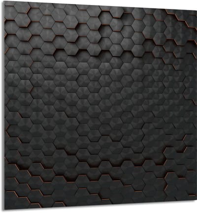 TMK ArtDeko Serie - Glazen Beschermpanels - 60x65 cm - Modern Design - Zwart