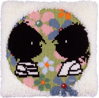 Pako borduurpakket knoop /kruissteek kussen - Jip & Janneke , fiep Westendorp - geprint stramien - 012.045 - DIY kit-