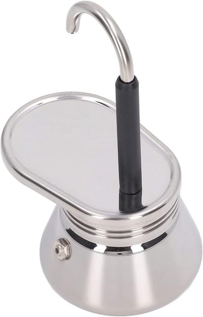 Koffiezetapparaat Moka - Italiaanse Koffiemaker - Thuis Koffie Zetten - Enkele Uitloop Ontwerp - 15.5 x 9.5 cm - Zilver