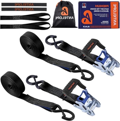 Spanbanden met Ratel - Sjorbanden Ladingzekering - Transport Beveiligen - Dubbele S-Haken - 6 Meter 2 Ton - Zwart