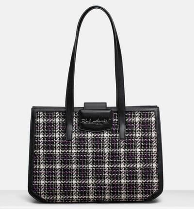 Karl Lagerfeld schoudertas - zwart wit lila - chanelstyle