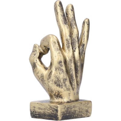 Hars Vingerbeeld OK Gebaar Sculptuur Bureau Ornamenten Huis Retro Decoratie Messing Kleur koper