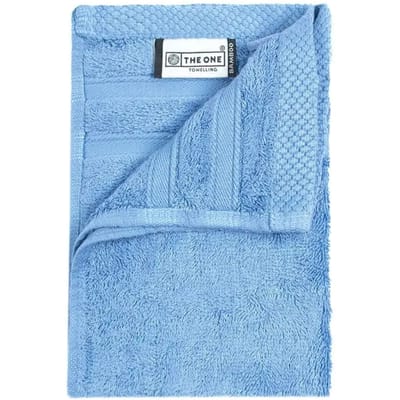 The One Towelling Bamboe Gastendoek - 30 x 50 cm - Kleine handdoek - Bamboe/Katoen - Hypoallergeen - Aqua Azure