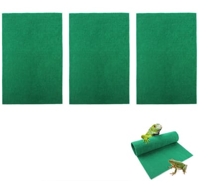3-stuks Reptielenmat - Absorberende mat voor reptielenkooien - Terrariumaccessoires - Reptielenbenodigdheden - 60*40cm - Ademend en absorberend - Geschikt voor hagedissen, slangen, baardagamen, gekko's en kameleons - Groen