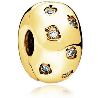 Nieuwe Sprankelende Gouden Poolster Liefdesbrief Oneindigheidsknoop Bloeiende Roos Clip Bedels Kralen Passend op Originele Armband Doe-het-zelf Sieraden Cadeaus beige
