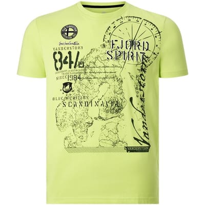 Jan Vanderstorm herren T-Shirt - 60/62 - lichtgroen - Plus Size
