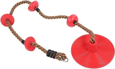 Kinderschommelschijf - Schommelplatform Speelschijf - Buiten Spelen - Stevige Kunststof Basis - 32x32x13 cm - Rood