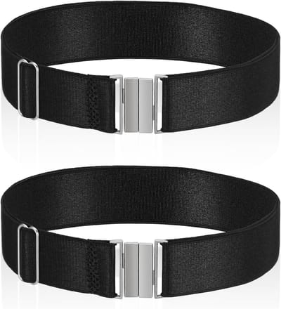 2 Stuks Verstelbare Garter Belts voor Dames in Plus Size - Hoge Elasticiteit, Stretchy Beugels voor Jurkdecoratie en Dansoutfits in Zwart