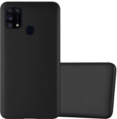 Cadorabo Hoesje geschikt voor Samsung Galaxy M31 in METALLIC ZWART - Beschermhoes gemaakt van flexibel TPU silicone Case Cover
