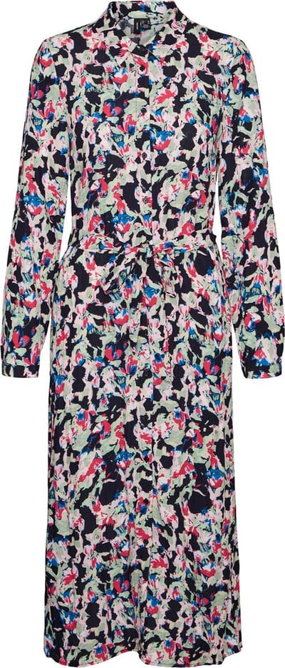 Vero Moda Jurk Vmbonni Bay Ls Calf Shirt Dress Wvn 10291752 Navy Blazer/bonnie Dames Maat - L