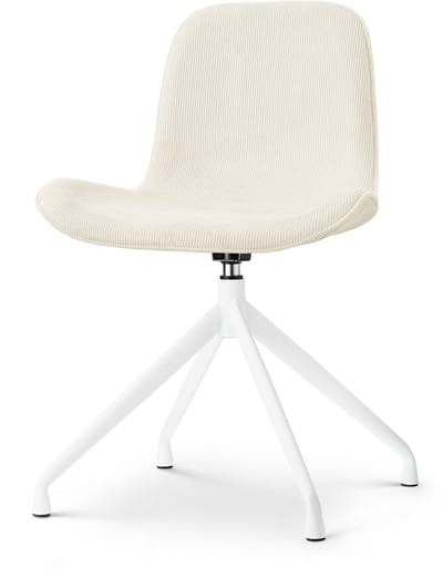 Nolon Nola-Fé draaibare Eetkamerstoel rib beige - wit onderstel