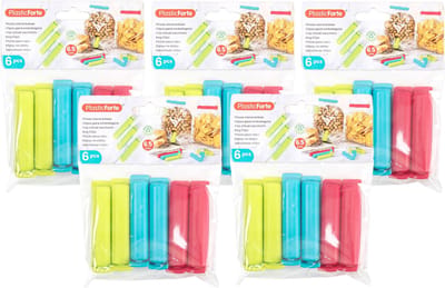 Plasticforte 30x afsluitclips / vershoudclips - 6 cm - keuken/voedsel zakjes afsluiten - Vershoudklemmen - vershoudknijpers