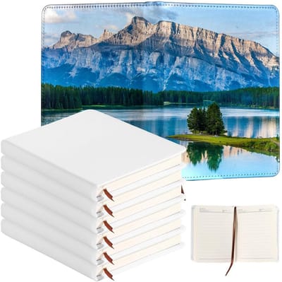 6x A5 Blanco Sublimatie Notitieboeken met Harde Kaft | PU Dagboek voor Notities & Plannen