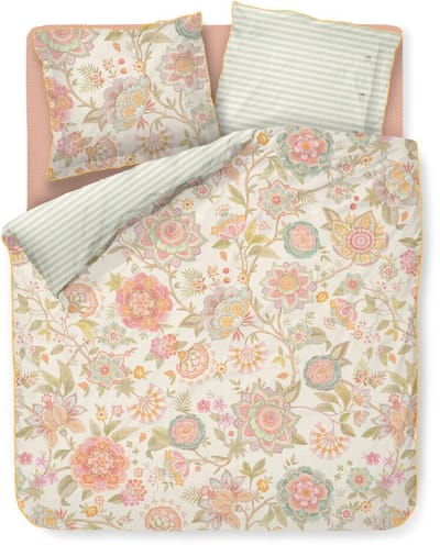 Pip Studio Bombay Bold dekbedovertrek - Lits-Jumeaux - 240 x 200/220 cm - Gebroken wit