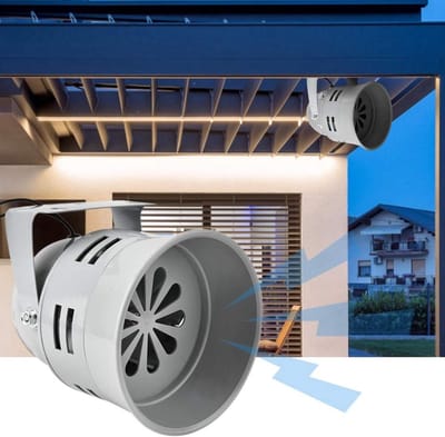 Dailygoody - Elektrische Motor Aangedreven Alarm - 120 Decibel Sirene - Veiligheidssystemen - Grijs - Brandalarm - Ideaal voor Huisbeveiliging - Wandm.