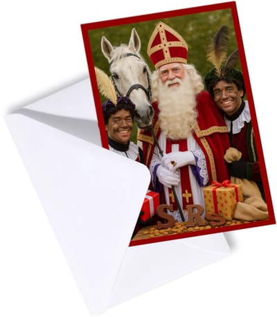 Sinterklaas Wenskaart - 6 Kaarten met Enveloppen