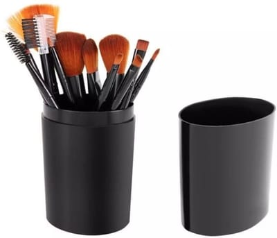 Set van 12 Professional Makeup Kwasten - Kwastenset met Opberg koffer - Zwart