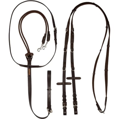 Halsband voor paard van leer en nylon Acavallo Italian Dori