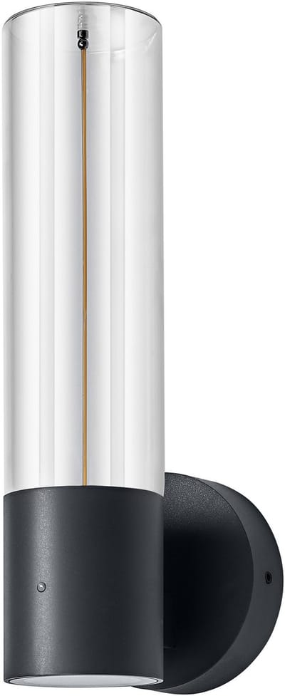OSRAM buitenwandlamp Donkergrijs, warmwit, 3000 K, IP54, lichtsensor, glas en aluminium, 600 lm, 8 W, geïntegreerde LED
