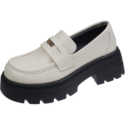 Mocassins en Cuir Authentique Chaussures pour Femmes Printemps Nouveau Style Britannique Petites Chaussures en Cuir Semelle Épaisse Augmentée par Chaussures Mary Jane Escarpins 39 gray