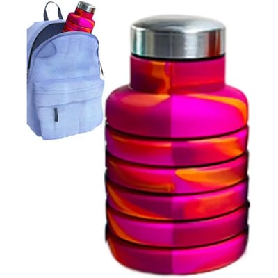 Fitness Sport Waterfles Siliconen Opvouwbare Drinkbeker Outdoor Reizen Klimmen Fietsfles Camouflage Opvouwbare Ketel 0.5L