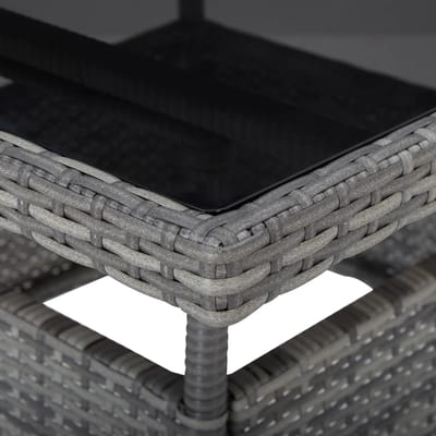 vidaXL - Tuintafel - poly - rattan - en - glas - grijs