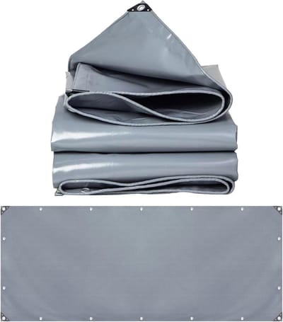 Camping Tarp Shelter - Waterdicht Zeil - Bescherming Buiten - Scheurbestendig PVC - 0.5x44.5 m - Grijs