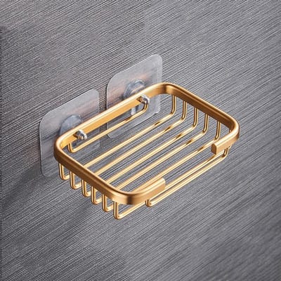 Gouden Zeepbakjes Zeepmand Wandmontage Zeepbakje Badkameraccessoires Badkamermeubilair Toilet Balkon Glazen Zeepbak beige