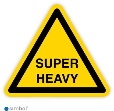 Simbol® - Stickers Super Heavy - Zware Lading - Formaat ▲ 5 x 5 x 5 cm.