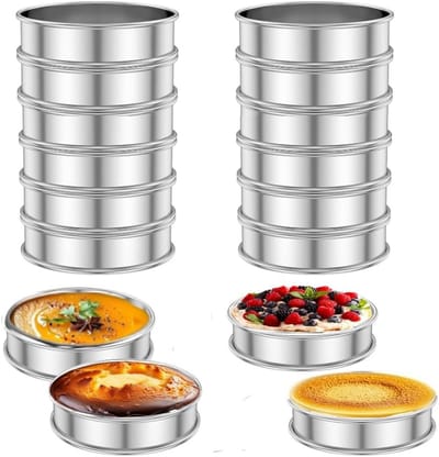 20 stuks Ronde Bakringen & Taartringen van Roestvrij Staal | Voor Muffin, Taart en Dessert