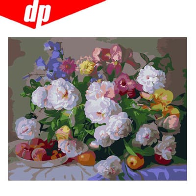 Bloemen diamant borduurwerk 5D DIY diamant schilderij kruissteek foto volledige ronde diamant 20X30 gray