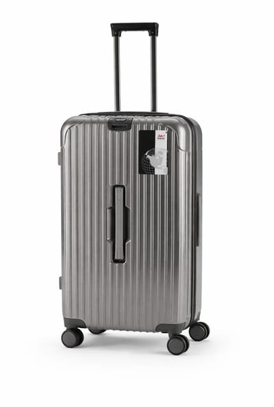 AATravel© Harde Koffer TSA-slot – Spinner Trolley 4 Wielen – Reiskoffer met Voorhandvat – Zilver – 55cm