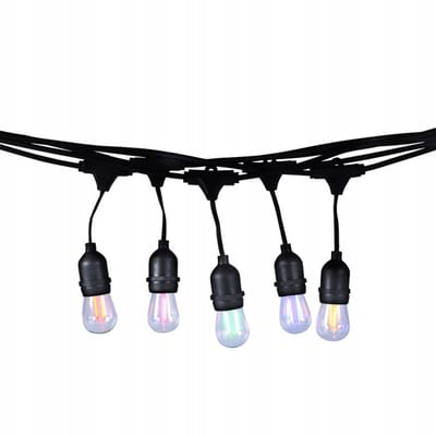 Eko-Light ST45 Kleuren Slinger, 10m, 10 Lampen, E27, IP44