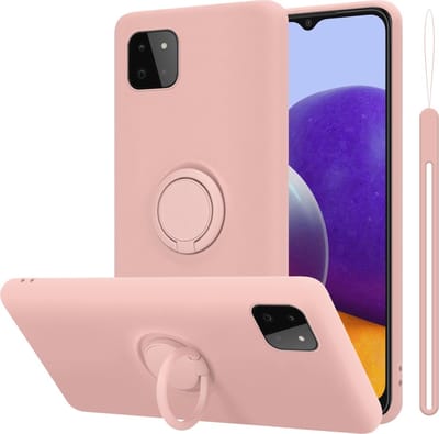 Cadorabo Hoesje geschikt voor Samsung Galaxy A22 5G in LIQUID ROZE - Beschermhoes van flexibel TPU silicone Case Cover met ring
