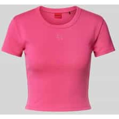 Kort T-shirt met labelstitching