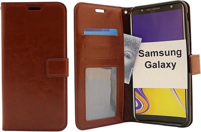 Bookcase Geschikt voor: Samsung Galaxy J6 Plus 2018 - Bruin - portemonnee hoesje