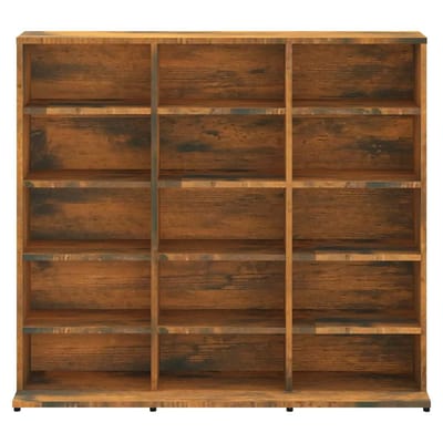 vidaXL - Cd-kast - 100x23x89,5 - cm - bewerkt - hout - gerookt - eikenkleurig