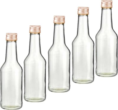 HI Fles - 50x stuks - met schroefdop - transparant - 200 ml - glas - Glasflessen / flessen met schoefdoppen