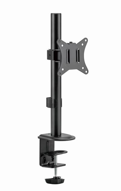 Gembird Bureau Monitorarm voor Enkele Monitor, 17–32 Inch, Tot 9 kg, 360° Rotatie voor Landschaps- en Portretmodus, 45° Kantelbaar, 90° Zwenkbaar, VESA-compatibel, Zwart