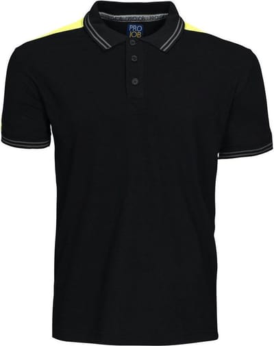 ProJob 2018 POLO MET FLUO INZETSTUKKEN 642018 - Zwart - XS