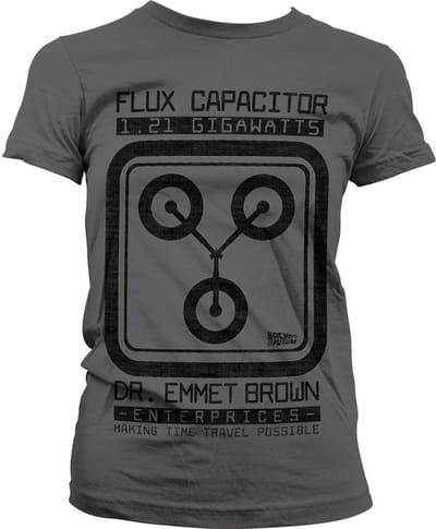 Back to the Future Flux Capacit- of Girly-T-shirt voor dames, donkergrijs