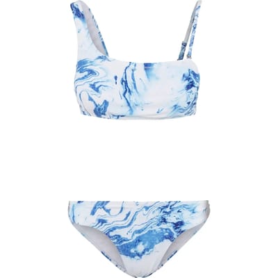 Urban Classics - Asymmetric Bikini set - S - Blauw/Wit