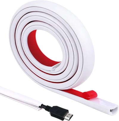 Mini Kabelgoot - Flexibele Leiding - Kabelmanagement Thuis - Zelfklevende Bevestiging - 1 Meter Lengte - Wit