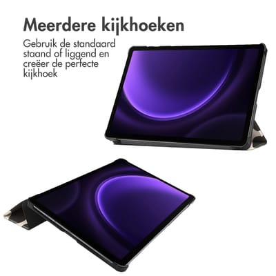 imoshion Tablet Hoes - Geschikt voor Samsung Galaxy Tab S10 FE / Galaxy Tab S9 11.0 inch FE / Galaxy Tab S9 11.0 inch / Galaxy Tab S10 Lite - Design Trifold Bookcase