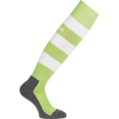 Uhlsport Team Pro Essential Stripe Voetbalkousen - Flash Groen / Wit | Maat: 28-32